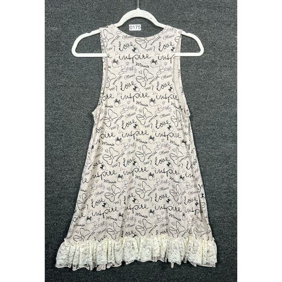 Disney World Minnie Mouse Dress Girls Size L Sleeveless Tan Love - Picture 2 of 8